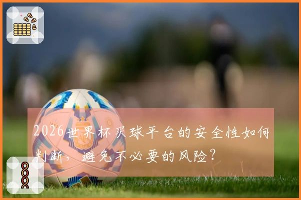 2026世界杯买球平台的安全性如何判断,避免不必要的风险?